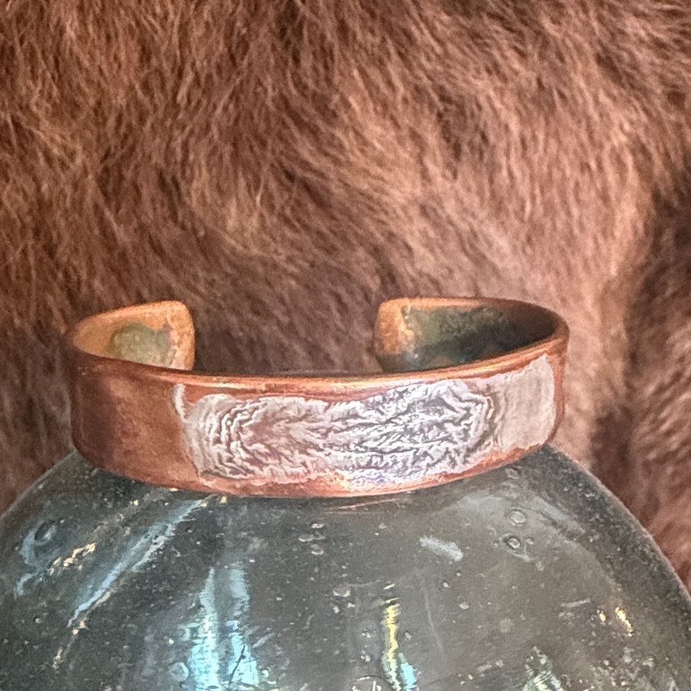 Rustic Copper Cuff Bracelet (4425)